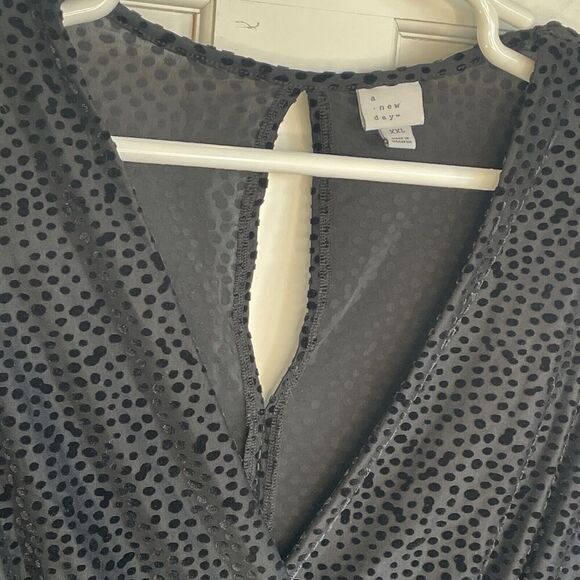 A New Day Women's Plus Faux Wrap Dress Size XXL Velvet Stretch Whimsigoth Event - Picture 7 of 11